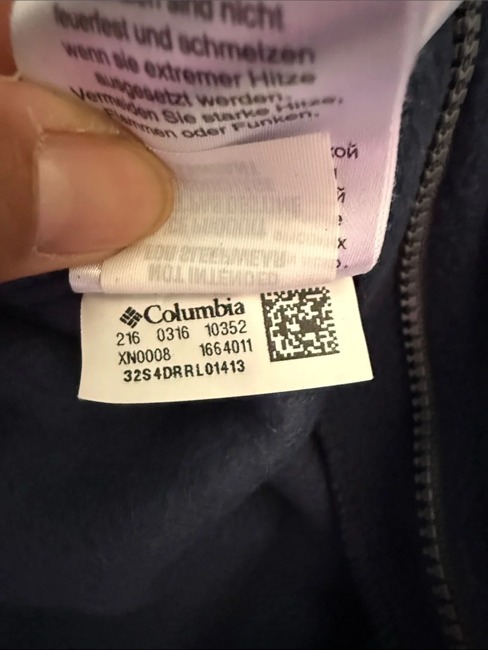 Columbia Dark Navy Fleece Hooded Baby Footie Bear Ears bunting full zip 3 6 mo